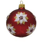 Santa Land Christmas Poinsettia Gold S/3 Ornament Petite Flower Floral 20M1030 (48345)