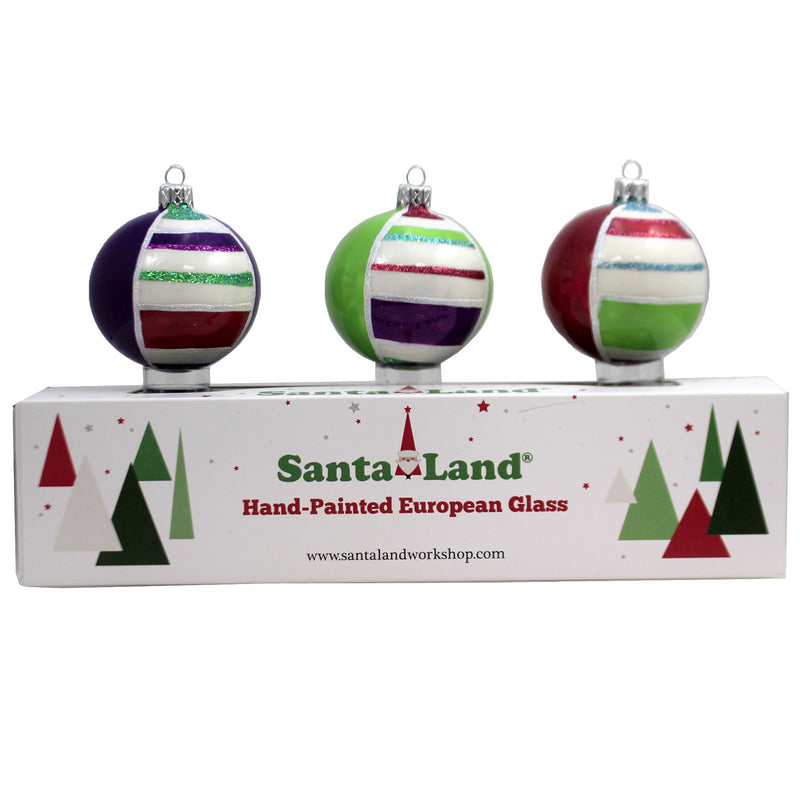 Santa Land Candyland Stripes S/3 - - SBKGifts.com