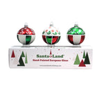 Santa Land Colors Of Christmas S/3 - 3 Glass Ornaments 4 Inch, Glass - Ornament Snowflake Ball 20M1120 (48365)