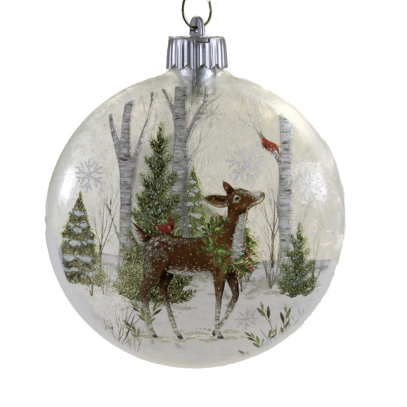 Holiday Ornament Led Reindeer Ornament Glass Winter Christmas 157808 (48390)