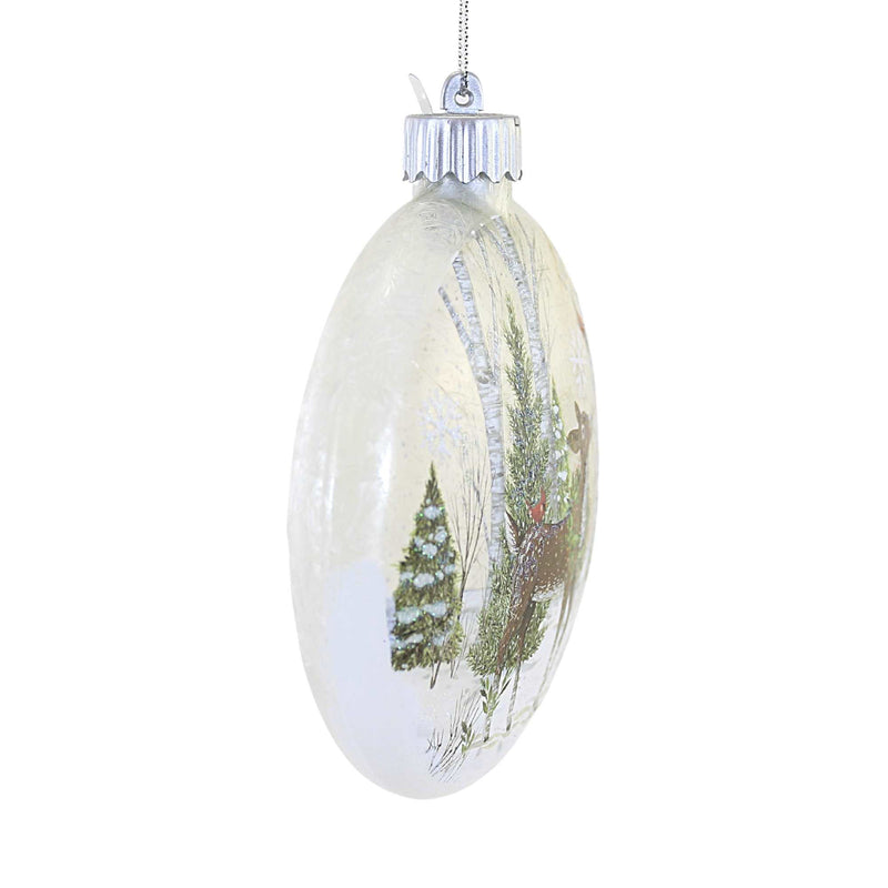 Holiday Ornament Led Reindeer Ornament Glass Winter Christmas 157808 (48390)