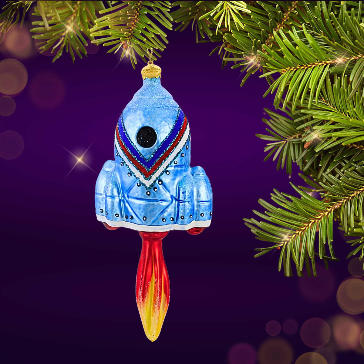 Morawski Blue Space Ship With Flame - - SBKGifts.com