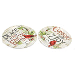 Evergreen Canape Plates Set/4 - Four Canape Plates 6.5 Inch, Earthenware - Christmas Cardinals 28352 (48403)