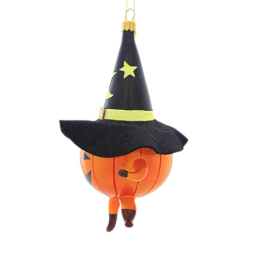 De Carlini Pumpkin Man With Black Witch's Hat - - SBKGifts.com