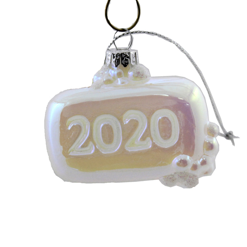 Holiday Ornament Survival Kit 2020 Glass Santa Sanitizer Toilet Paper Go8127 (48424)