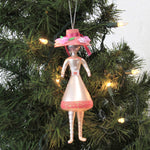 De Carlini Italian Ornaments Annag In  Pink Hat - - SBKGifts.com
