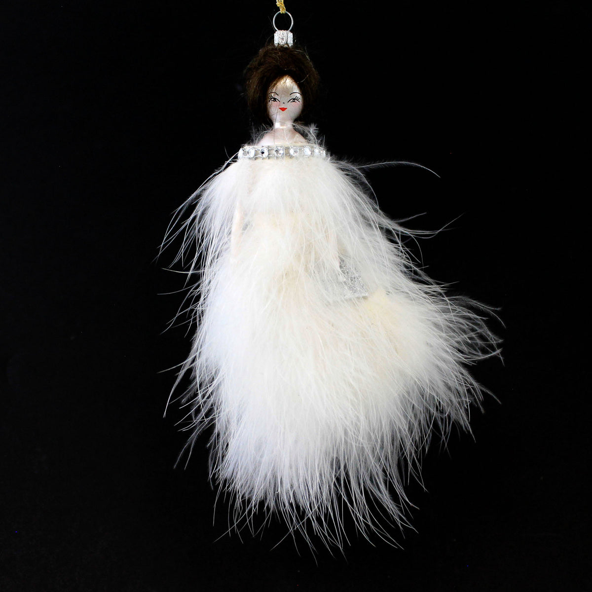 (48459) Olivia In White Feather Dress
