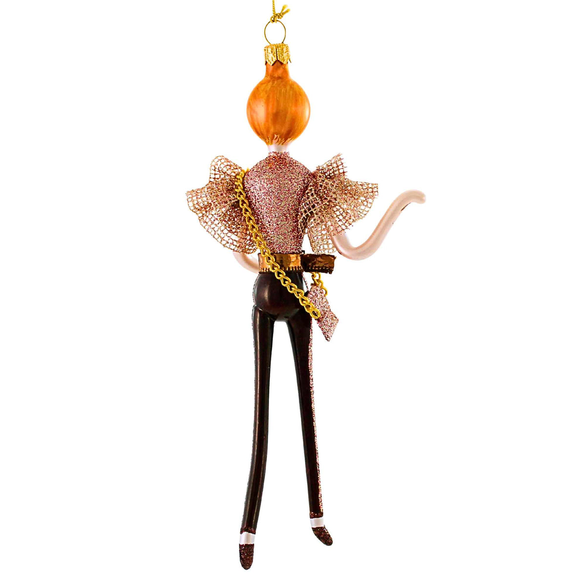 De Carlini Italian Ornaments Lorene In Brown Legging - - SBKGifts.com