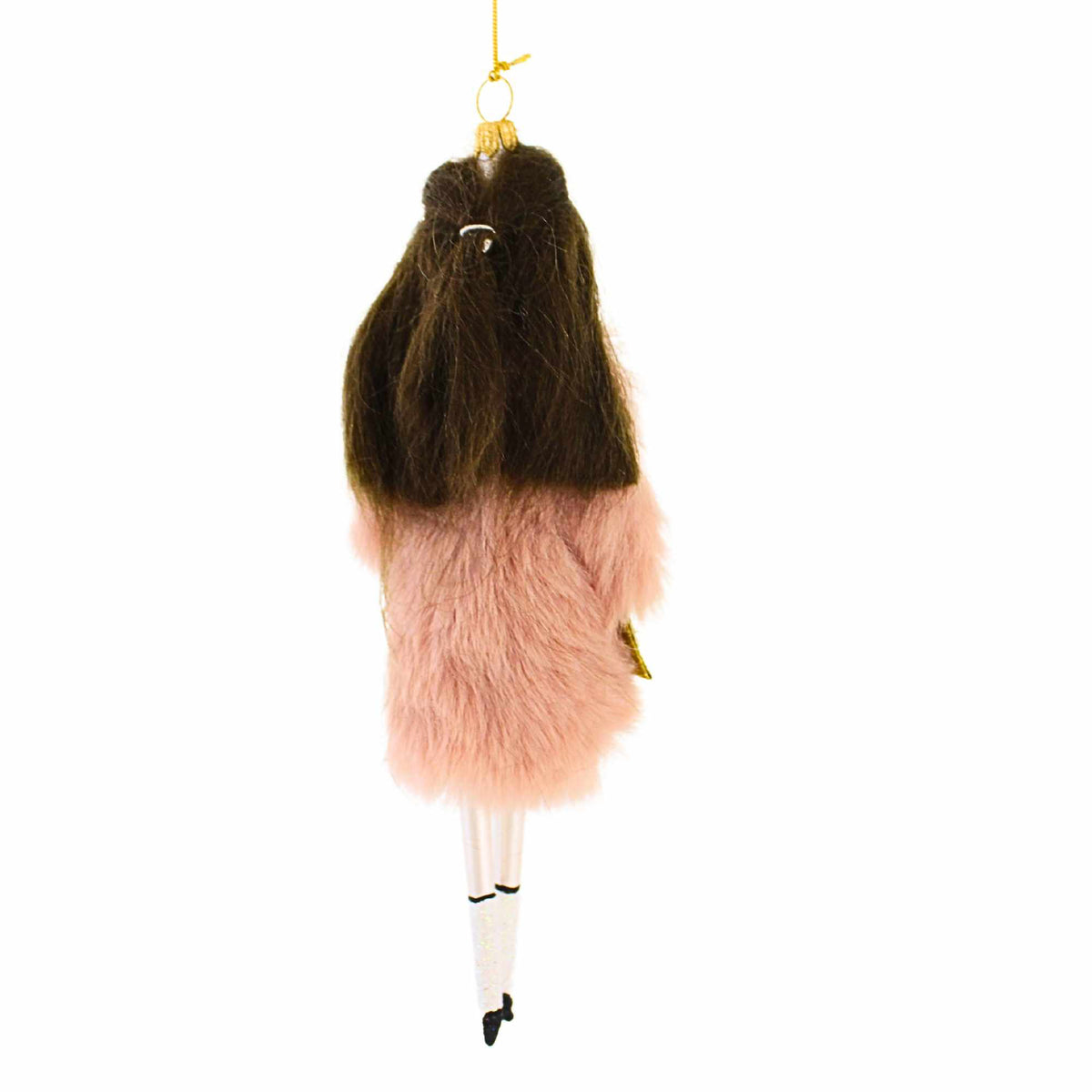 De Carlini Italian Ornaments Lucy In Faux Rose Fur - - SBKGifts.com