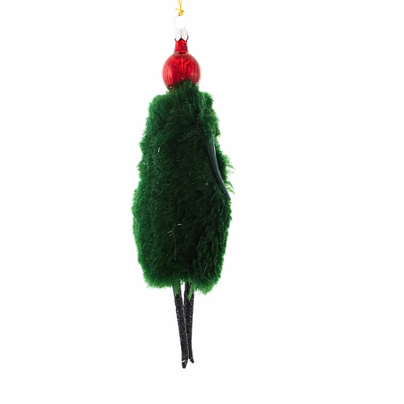 De Carlini Italian Ornaments Felicia In Faux Green Fur - - SBKGifts.com