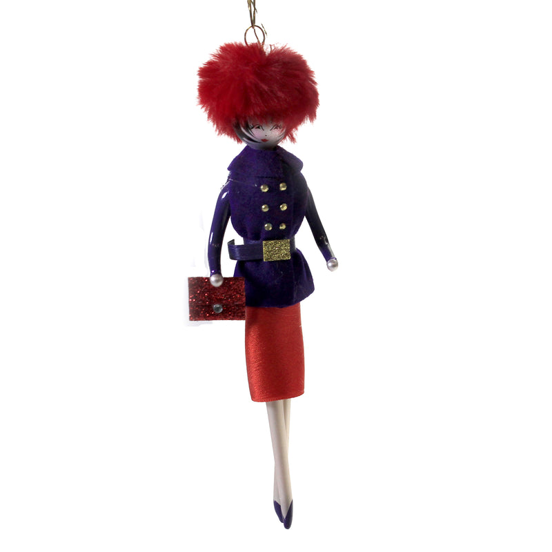 De Carlini Agnes In Red & Purple Suit Ornament Italian Shopping Diva Do7508m (48482)