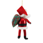 De Carlini Santa With Scottish Plaid Bag - - SBKGifts.com