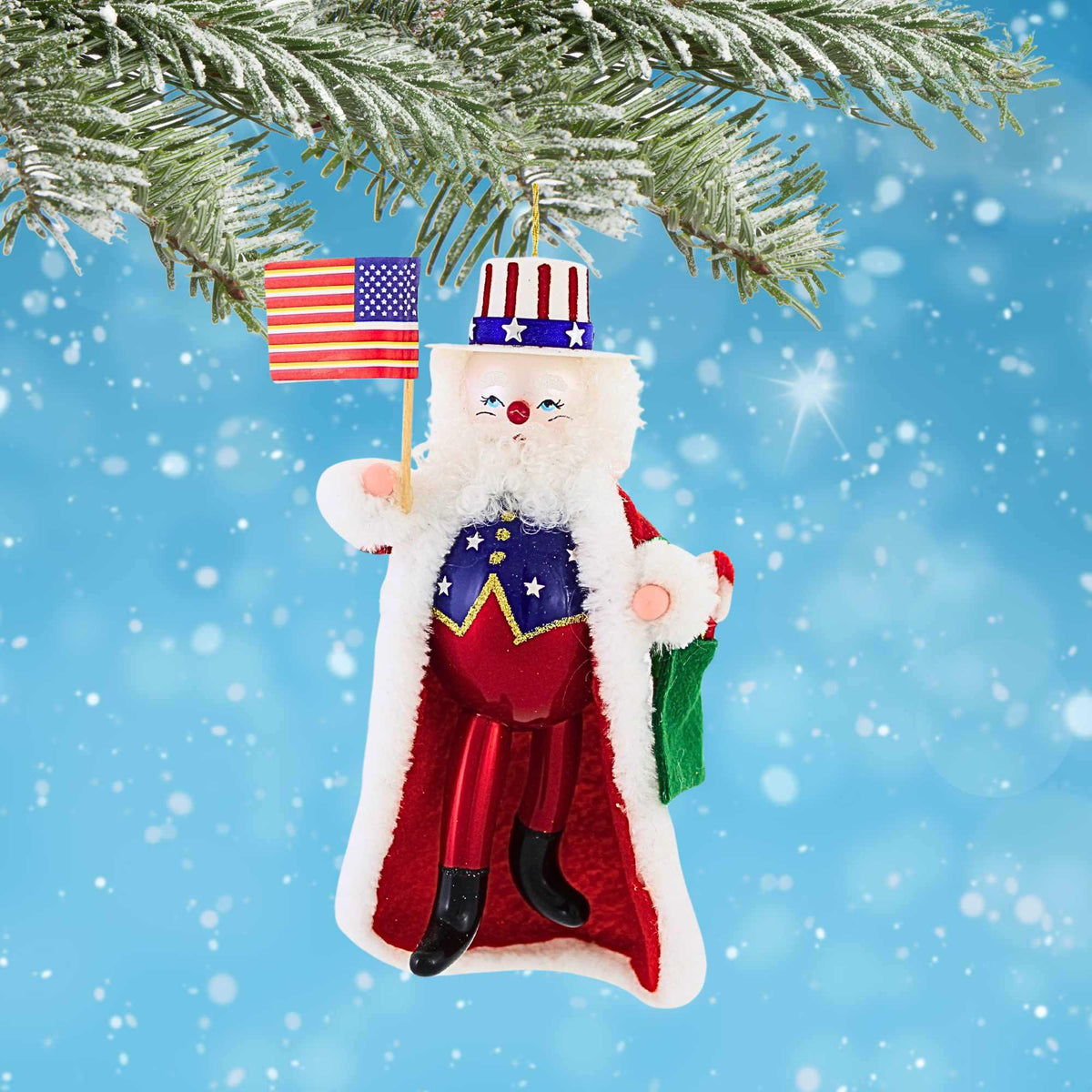 De Carlini Italian Ornaments Americana Santa - - SBKGifts.com