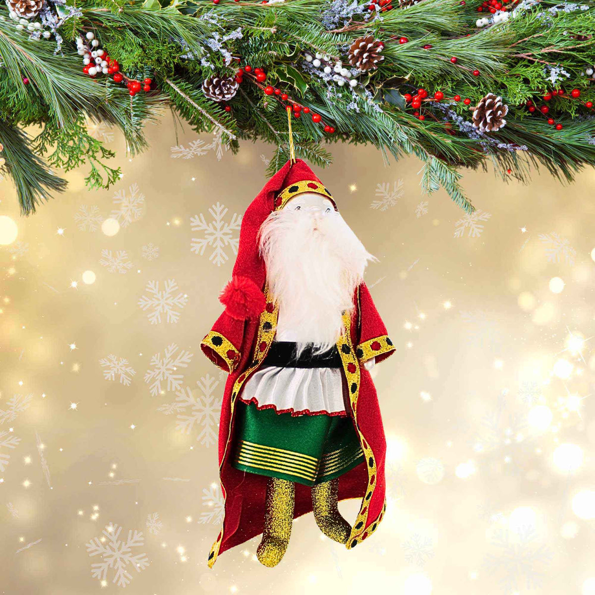 De Carlini Italian Ornaments Hungarian Santa - - SBKGifts.com