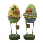 Lori Mitchell Eggland's Best Duo Polyresin Easter Crazy Socks Baskets 80059. (48544)