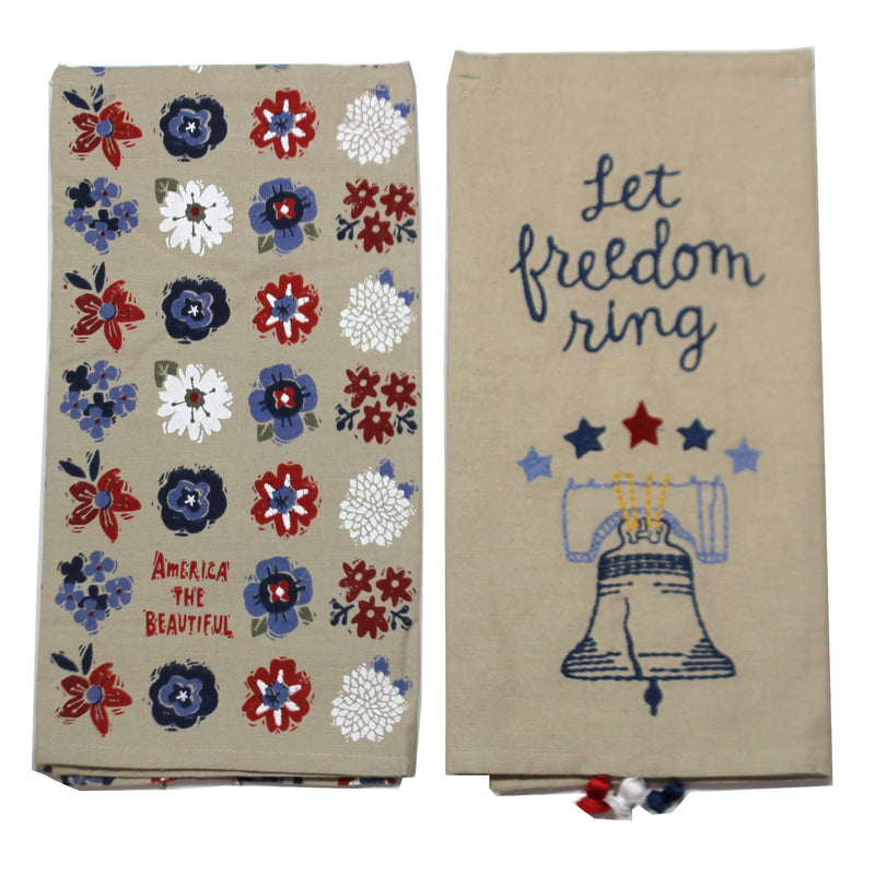 Liberty Bell Dish Towel - Two Towel 26 Inch, Cotton - Freedom Stars American 103960.988 (48573)
