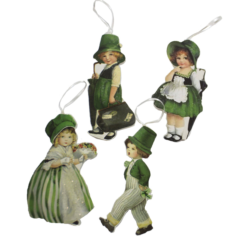 Saint Patricks Luck O' Irish Dummy Board Orn Ornaments Set/4 Vintage Rl8230 (48582)