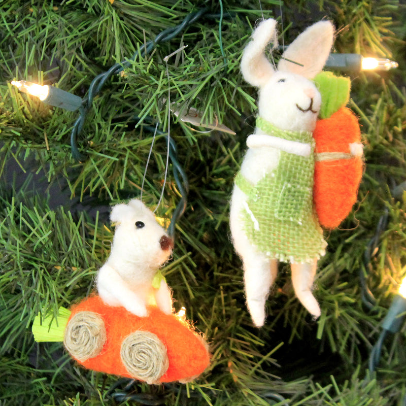 Holiday Ornament Cream Spring Bunnies - - SBKGifts.com