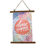 Home Decor Choose Happy Wall Hanging Fabric Fabric Spring Banner Swbch