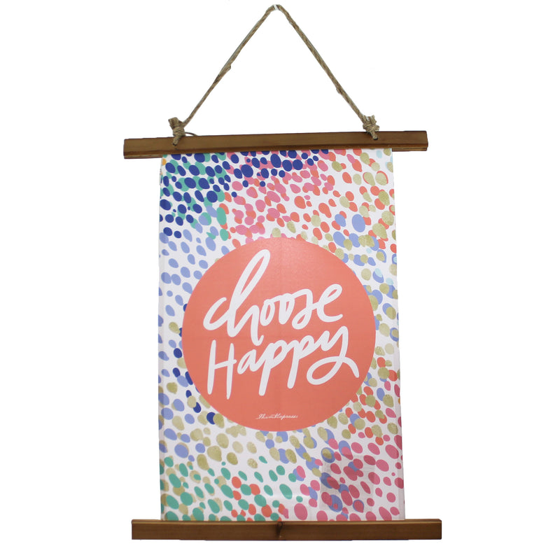 Home Decor Choose Happy Wall Hanging Fabric Fabric Spring Banner Swbch