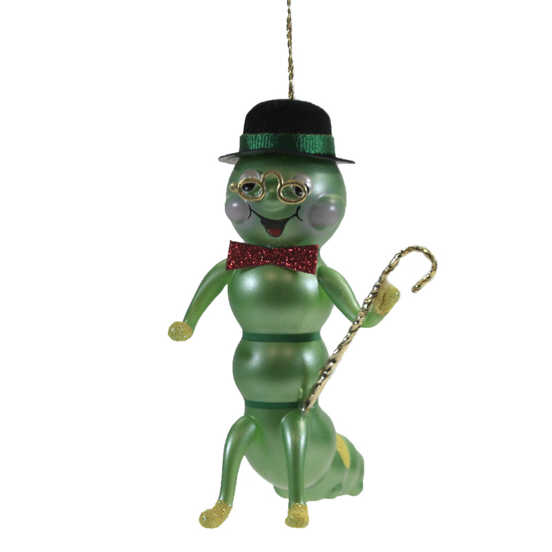 De Carlini Dad Caterpillar With Cane Glass Ornament Italian Family Spring A5719