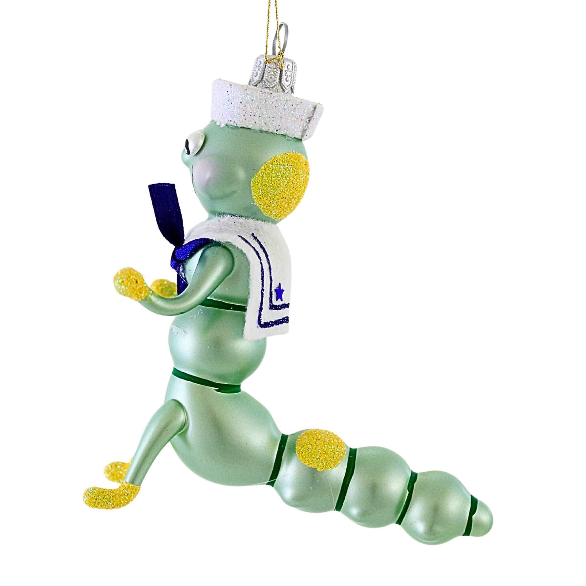 De Carlini Italian Ornaments Baby Caterpillar W/ Sailor Hat - - SBKGifts.com
