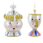 De Carlini Dancing Teapot & Little Cup Ornament Belle Italian Beast V3579 & V3579m Set/2 (48637)