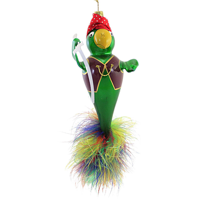 De Carlini Parrot With Sword Glass Christmas Ornament Bird A5558