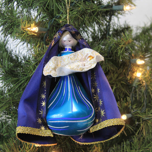 De Carlini Italian Ornaments Standing Mary W/ Baby Jesus - - SBKGifts.com