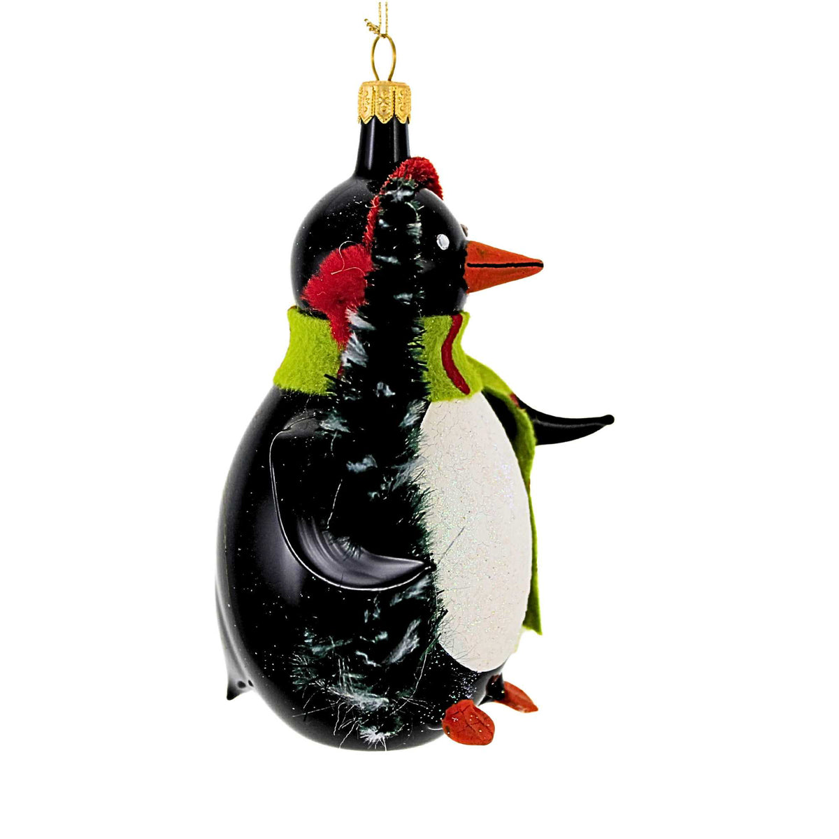 De Carlini Italian Ornaments Penguin Holding Pine Tree - - SBKGifts.com