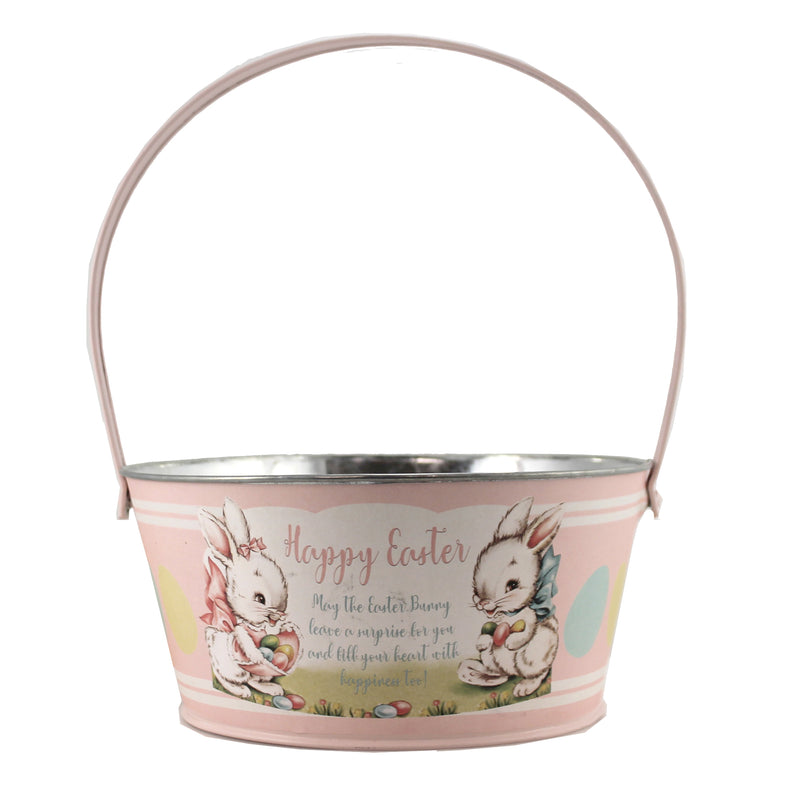 Easter Tin Pink Easter Bucket Tin Build A Tradition Tf0116p (48690)