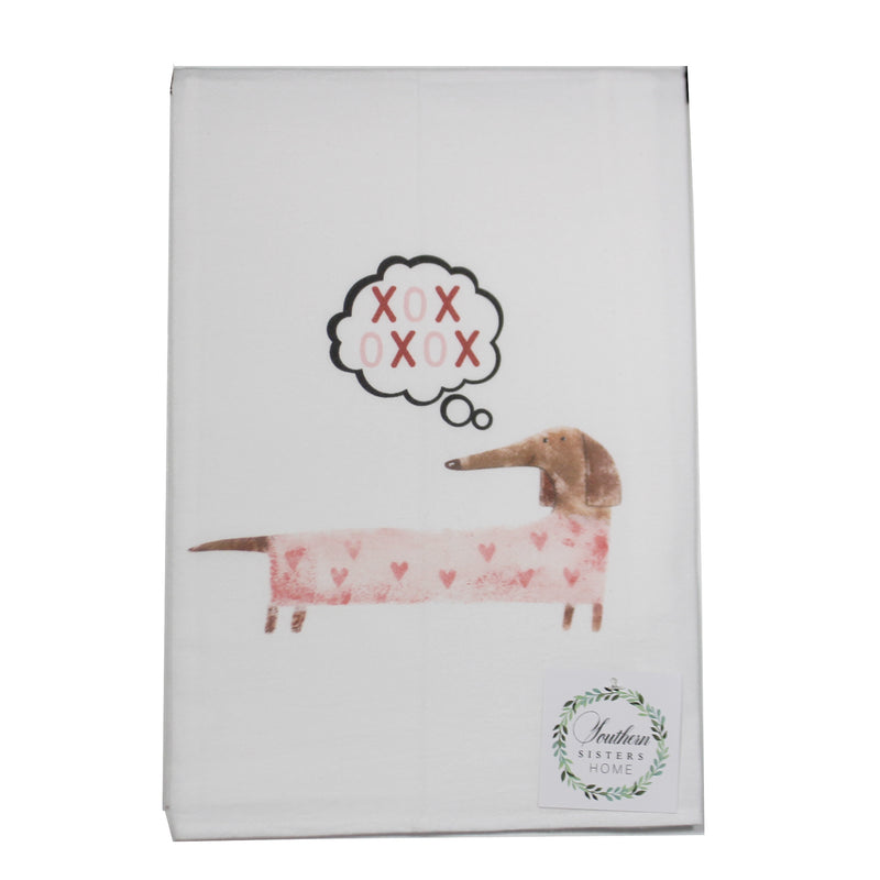 Tabletop Weiner & Love You More Dog Towel Gourmet Flour Sack Fstlum-Fstvwd