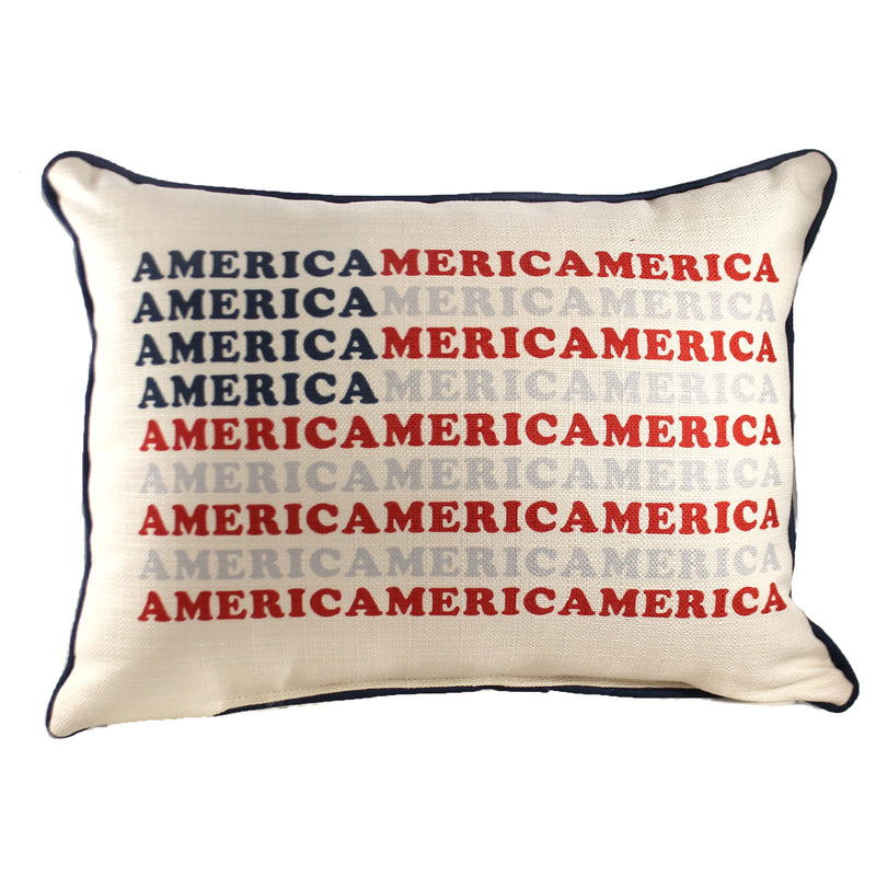 Home Decor America Pattern Flag Pillow Polyester Patriotic Lumbar Txt0678 (48738)