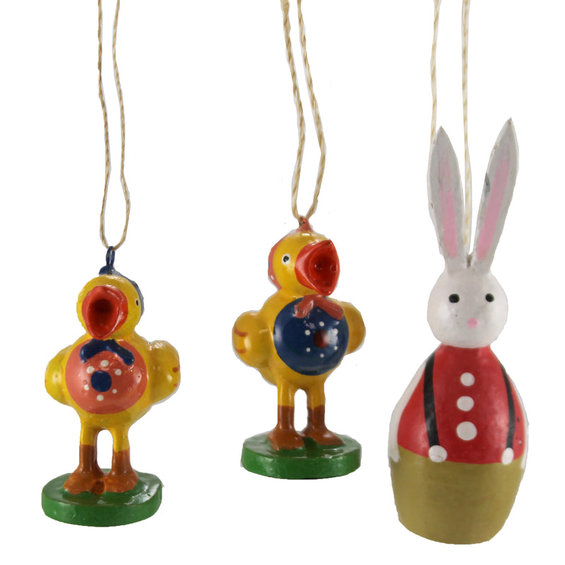 Holiday Ornament Wooden Rabbit & Chicks Set/3 Springtime Easter Ro2100i-Ro2081 (48785)