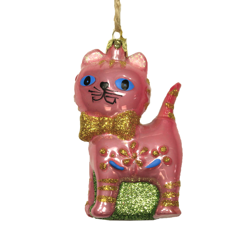 Holiday Ornament Retro Cat Glass Easter Spring Kitsch Kitten Go4398 (48801)