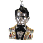 Holiday Ornament Hipster Abe Lincoln Glass Historical Retro Floral Go6984a