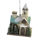 Christmas Flea Market Church Ornament Paper Putz Glitter Lc8390 (48819)