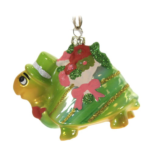 Holiday Ornament Flower Delivery Turtle - - SBKGifts.com