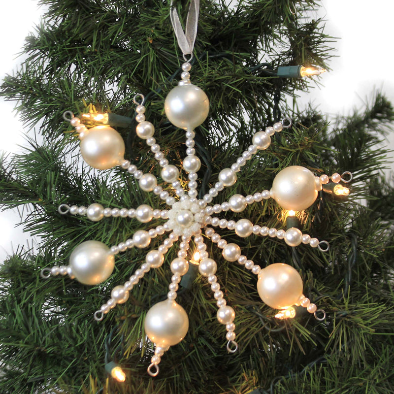 Holiday Ornament Pearl Snowburst Ornament - - SBKGifts.com