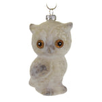 Holiday Ornament Flocked Owl Ornament Glass Vintage Wise Lc8422
