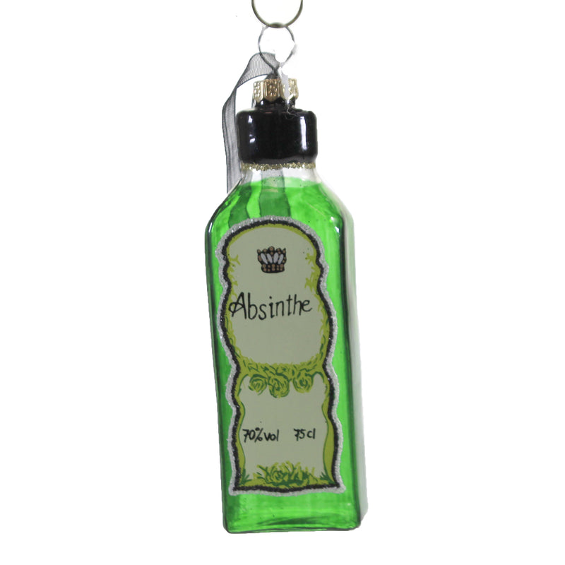 Holiday Ornament Bottle Of Absinthe Glass Alcohol Berverage Ansie Go3035
