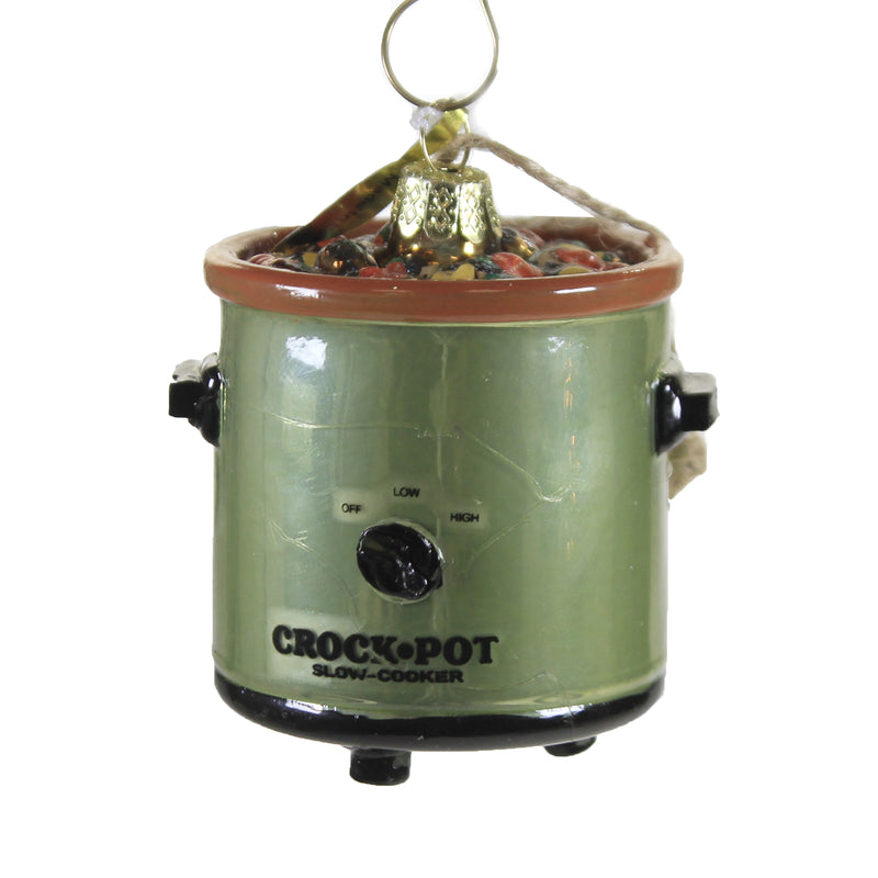Holiday Ornament Vintage Crockpot Glass Slow Cooker Instant Pot Dinner Go6531 (48904)