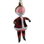 Holiday Ornament Folkloric Santa Glass Italian Like Vintage Retro Go1021