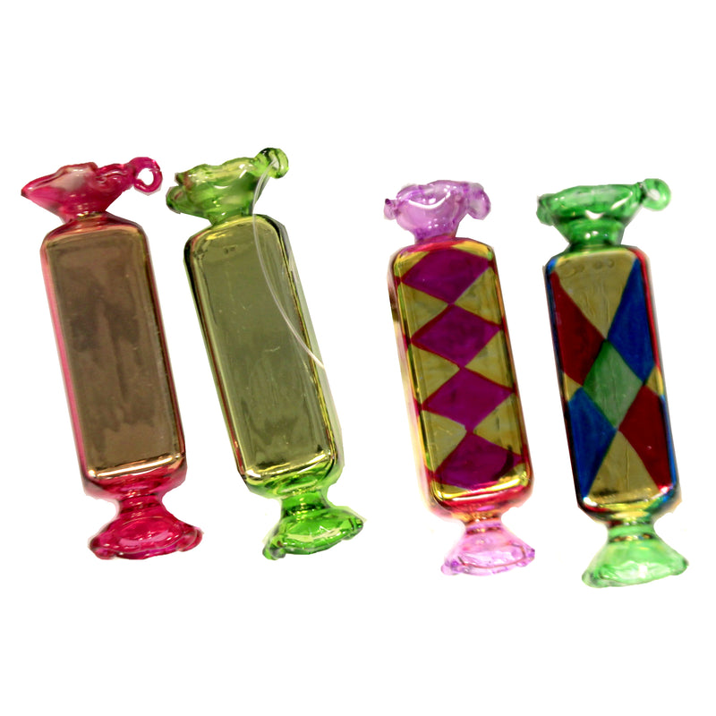Holiday Ornament Festive Wrapped Candy Set / 4 Sweet Sugar Treats Eat Go4542 (49042)