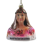 Holiday Ornament Carole Baskin Glass Tiger King Joe Exotic Emmy TV Go8052