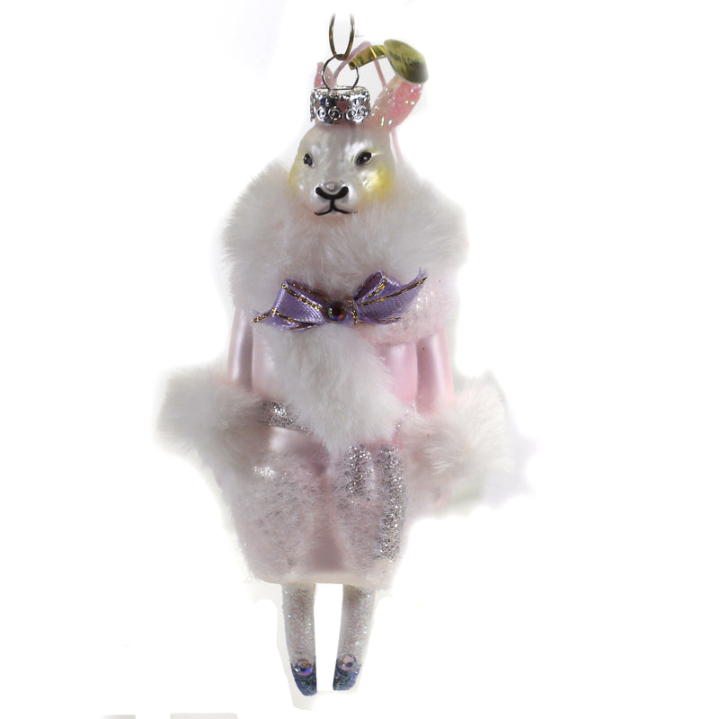Holiday Ornament Festively Chic Bunny Glass Diva Rabbit Spring Easter Go6591