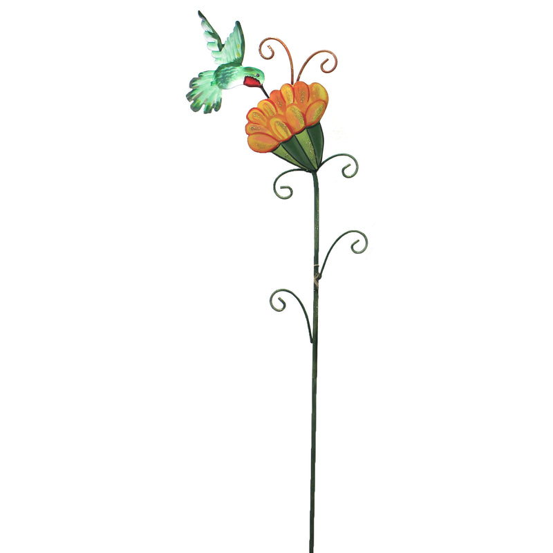 Sleepy Flower & Hummingbird - One Garden Stake 35 Inch, Metal - Spring Summer S21064 (49142)
