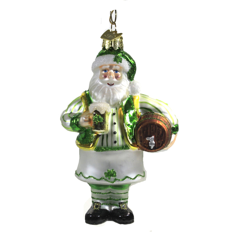 Noble Gems Irish Santa With Beer Ornament Saint Patrick's Day  Clover Nb1510