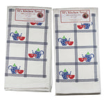 Red And White Kitchen Country Coffee Towel - Two 100% Cotton Towels 24 Inch, Cotton - Cotton Kitchen St/2 Vl76 (49215)