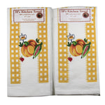 Red And White Kitchen Pumpkin Harvest Time Towel S/2 - 2 Towels 24 Inch, Cotton - 100% Cotton Kitchen Fall Corn Vl77.Vl77 Set/2 (49216)